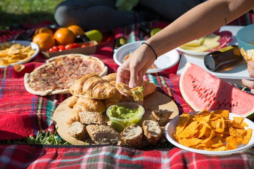 colorful spread of a healthy meal