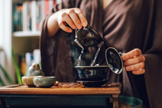 a steaming cup of herbal tea