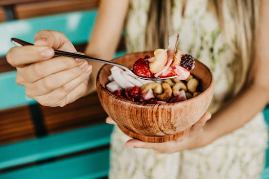 delicious yogurt parfait with fruits and nuts