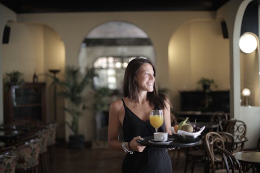 happy person enjoying healthy food