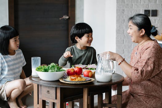 happy children enjoying healthy snacks